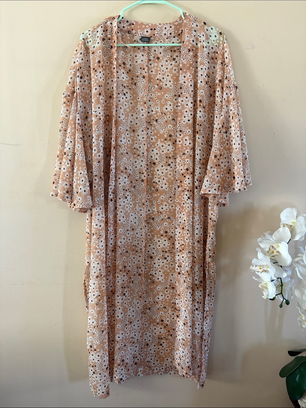 wild fable Peach Floral Open-Front Maxi